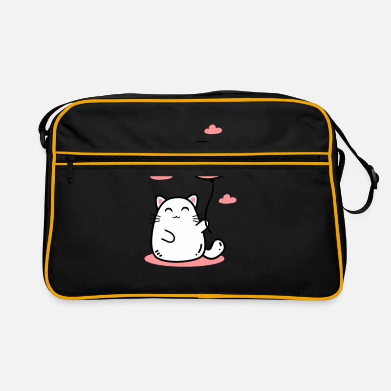 Kitten whale balloon Retro Bag