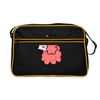 Caniche avec un arc - Sac Retro - noir/or - Devant