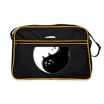 Ying Yang cat - Retro Bag - black/gold - Front