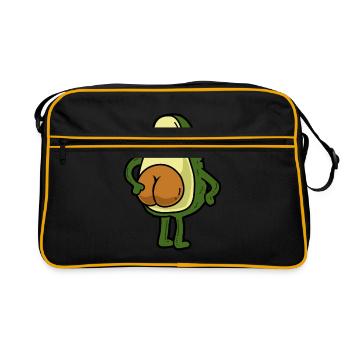 Funny Avocado Butt Popo - Retro Bag - black/gold - Front