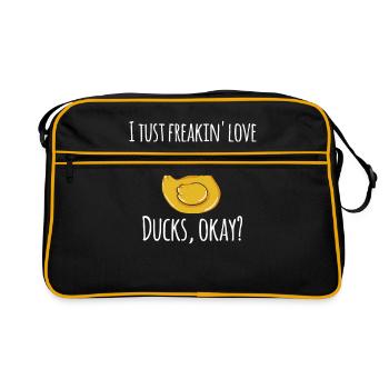 I just like ducks, okay? - Retro Bag - black/gold - Front