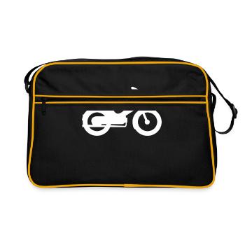 Moped Mopeds Mofa Roller Zweirad Mokick Biker - Retro Tasche - Schwarz/Gold - Vorne