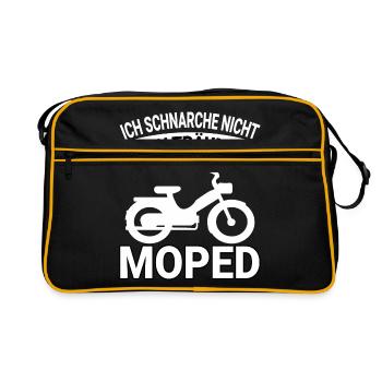 Moped Mopeds Mofa Roller Zweirad Mokick Biker - Retro Tasche - Schwarz/Gold - Vorne