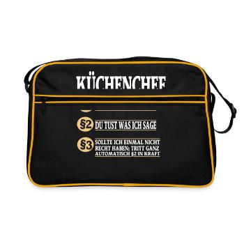 Küchenchef Koch Kochen - Retro Tasche - Schwarz/Gold - Vorne
