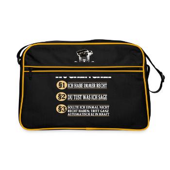 Küchenchef Koch Kochen - Retro Tasche - Schwarz/Gold - Vorne
