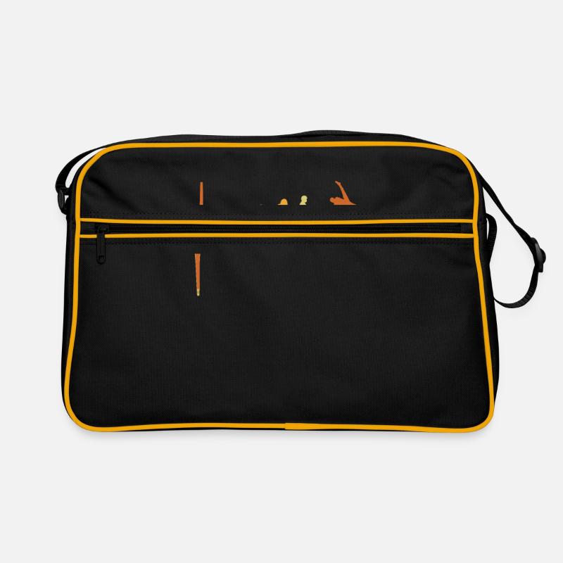 Turnen Herzschlag Turner Evolution Retro - Retro Tasche - Schwarz/Gold