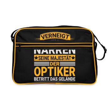 Optiker Design für einen Optiker - Retro Tasche - Schwarz/Gold - Vorne