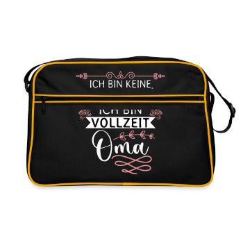 Rentnerin Rente Pension Oma - Retro Tasche - Schwarz/Gold - Vorne