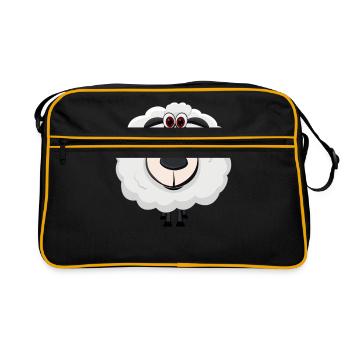 mouton paysan bergers dormant mouton agneau pâturage - Sac Retro - noir/or - Devant