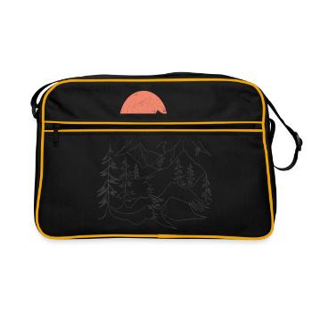 Mountains Mountain Mountains Hiking Climbing Nature Peaks - Retro Bag - black/gold - Front