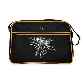 Hammer Wikinger Valhalla Vikinger Hammer Thor Odin - Retro Tasche - Schwarz/Gold - Vorne