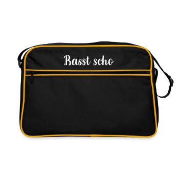 Bayrische Bayrisches boarisches Bayern Dialecte - Sac Retro - noir/or - Devant