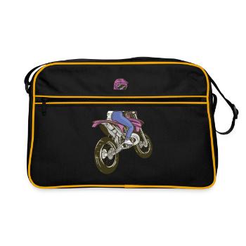 Moto Bike fille Enduro Sexy Girl - Sac Retro - noir/or - Devant