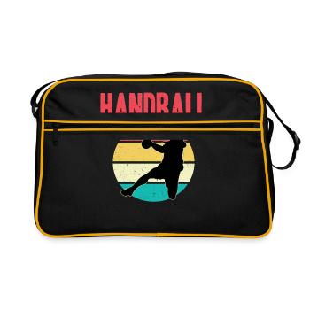 Handball rétro rétro joueur de handball vintage Ballsport - Sac Retro - noir/or - Devant