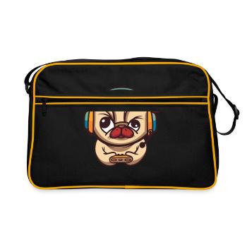 Brawlen Hund Brawl Gamer Zocken Gaming Game Dog - Retro Bag - black/gold - Front