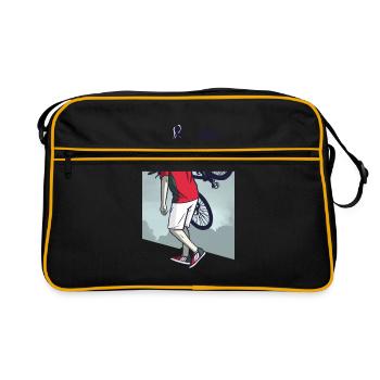 Bicycle Bicycles Biker Retro Bicycle Wheel - Retro Bag - black/gold - Front