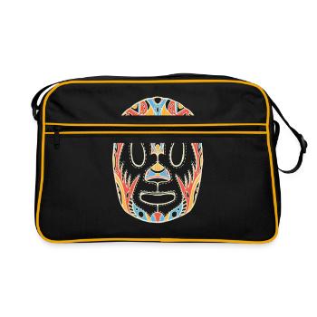 wrestling maske Mexico Mexikaner - Retro Tasche - Schwarz/Gold - Vorne