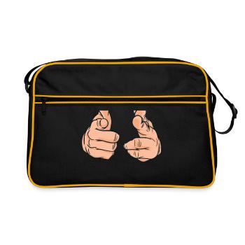 Hands Pointing fingers at you Finger pointing - Retro Bag - black/gold - Front
