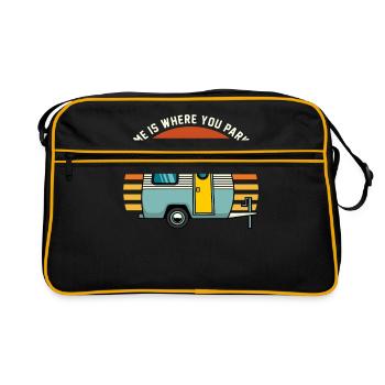 Camping Caravan Holiday Camper Camper Camping - Retro Bag - black/gold - Front
