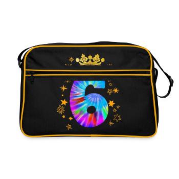 6th birthday - Retro Bag - black/gold - Front