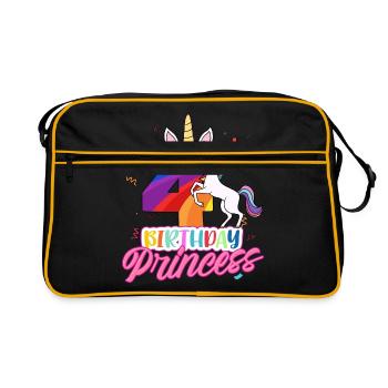 4th Birthday Girl - Retro Bag - black/gold - Front