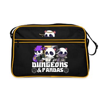 Adventure RPG Dice Fantasy Gift - Retro Bag - black/gold - Front