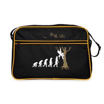 Funny Panda Chainsaw Gift - Retro Bag - black/gold - Front