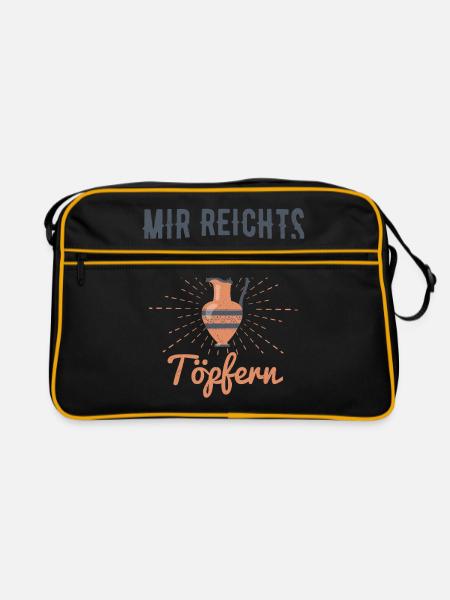 Mir Reichts Ich Geh Töpfern Lehmarbeit Keramik Töp - Retro Tasche - Schwarz/Gold