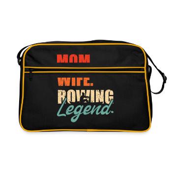 Mom Wife Rowing Legend Kayaking Canoe Rowing Club - Retro Tasche - Schwarz/Gold - Vorne