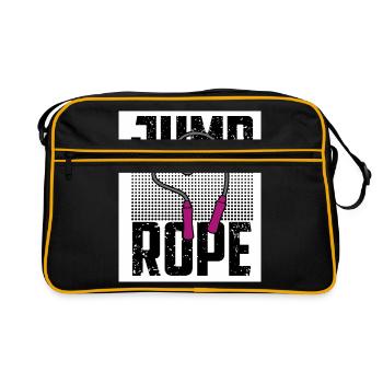 Jumping Rope Graphic Rope Jumping Rope Skipping Si - Retro Tasche - Schwarz/Gold - Vorne