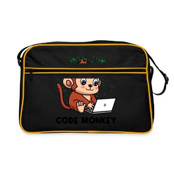 Code Monkey Programming Coder Computer Geek Develo - Retro Tasche - Schwarz/Gold - Vorne