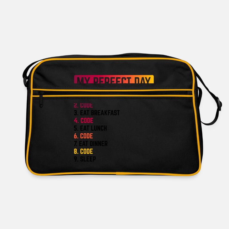 My Perfect Day Wake Up Code Software Developer Pro Retro Tasche
