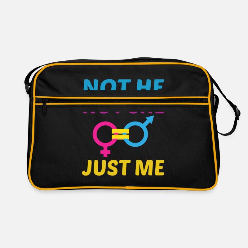 Not He Not She Just Me Lesbian Proud Rainbow Queer Retro Tasche