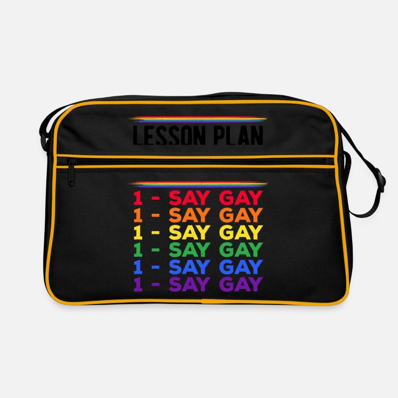 Lesson Plan For Today Say Gay Pride Rainbow Love L Retro Tasche