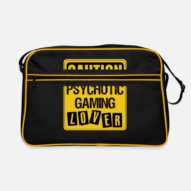Caution Psychotic Gaming Lover Video Game Player N Retro Tasche