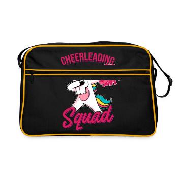 Cheerleading Squad Unicorn Cheerleader Cheerdance - Retro Tasche - Schwarz/Gold - Vorne
