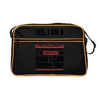 Yes I Am A Male Cheerleader Cheerleading Cheerdanc - Retro Tasche - Schwarz/Gold - Vorne