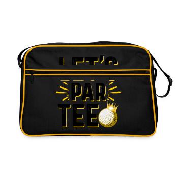 Let's Par Tee Golf Player Golfing Golf Course Golf - Retro Tasche - Schwarz/Gold - Vorne