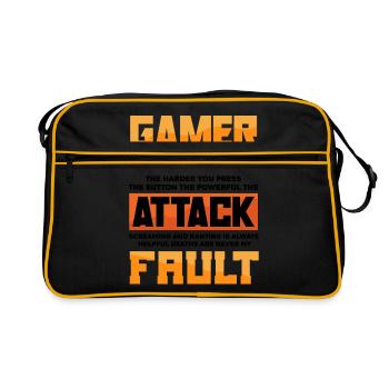 Gamer Logic The Harder You Press The Button Video - Retro Tasche - Schwarz/Gold - Vorne