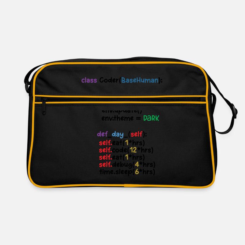 Developer Graphic Coder Programmer Computer Geek P - Retro Tasche - Schwarz/Gold