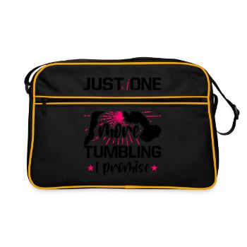 Just One More Tumbling I Promise Gymnast Cheerlead - Retro Tasche - Schwarz/Gold - Vorne