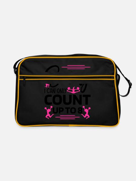 Sorry I Can Only Count Up To 8 Cheerleader Cheerin - Retro Tasche - Schwarz/Gold - Vorne