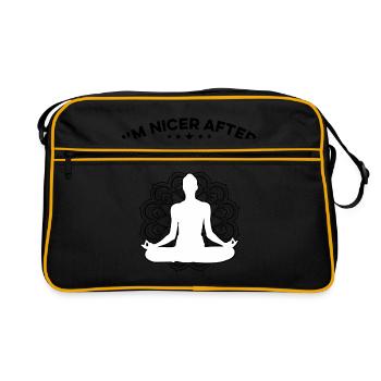 I'm Nicer After Meditation Spirituality Relaxation - Retro Tasche - Schwarz/Gold - Vorne
