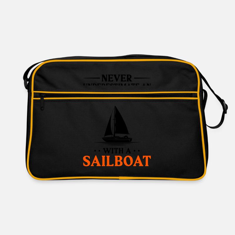 Never Underestimate An Old Man With A Sailboat Cap Retro Tasche