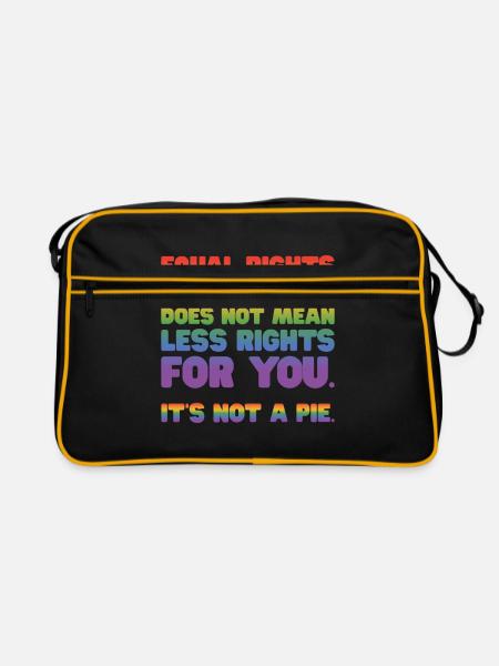 Equal Rights For Others Does Not Mean Less Rights - Retro Tasche - Schwarz/Gold - Vorne