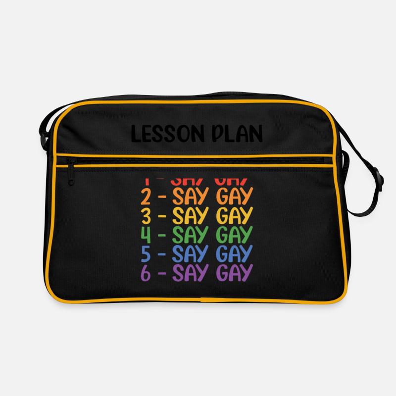 Lesson Plan For Today Say Gay Pride Rainbow Love L Retro Tasche