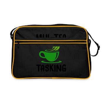 Mul-Tea Tasking Tea Lover Tea Drinker Tea Brewing - Retro Tasche - Schwarz/Gold - Vorne