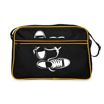 Schuh Schuhe Sportschuh Sneaker Halbschuh - Retro Tasche - Schwarz/Gold - Vorne