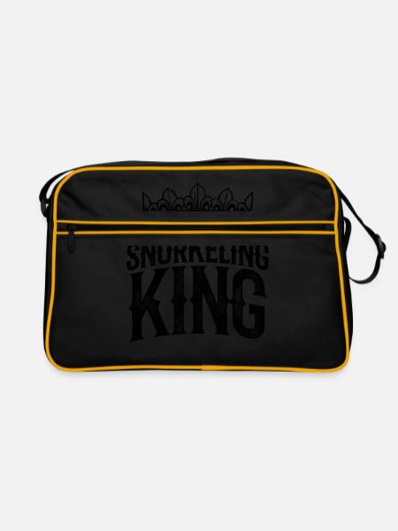 Snorkeling King Scuba Diver Diving Snorkeling Snor - Retro Tasche - Schwarz/Gold - Vorne