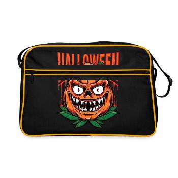 Zombie Gruslig Monster Halloween Kürbis Horrorfilm - Retro Tasche - Schwarz/Gold - Vorne